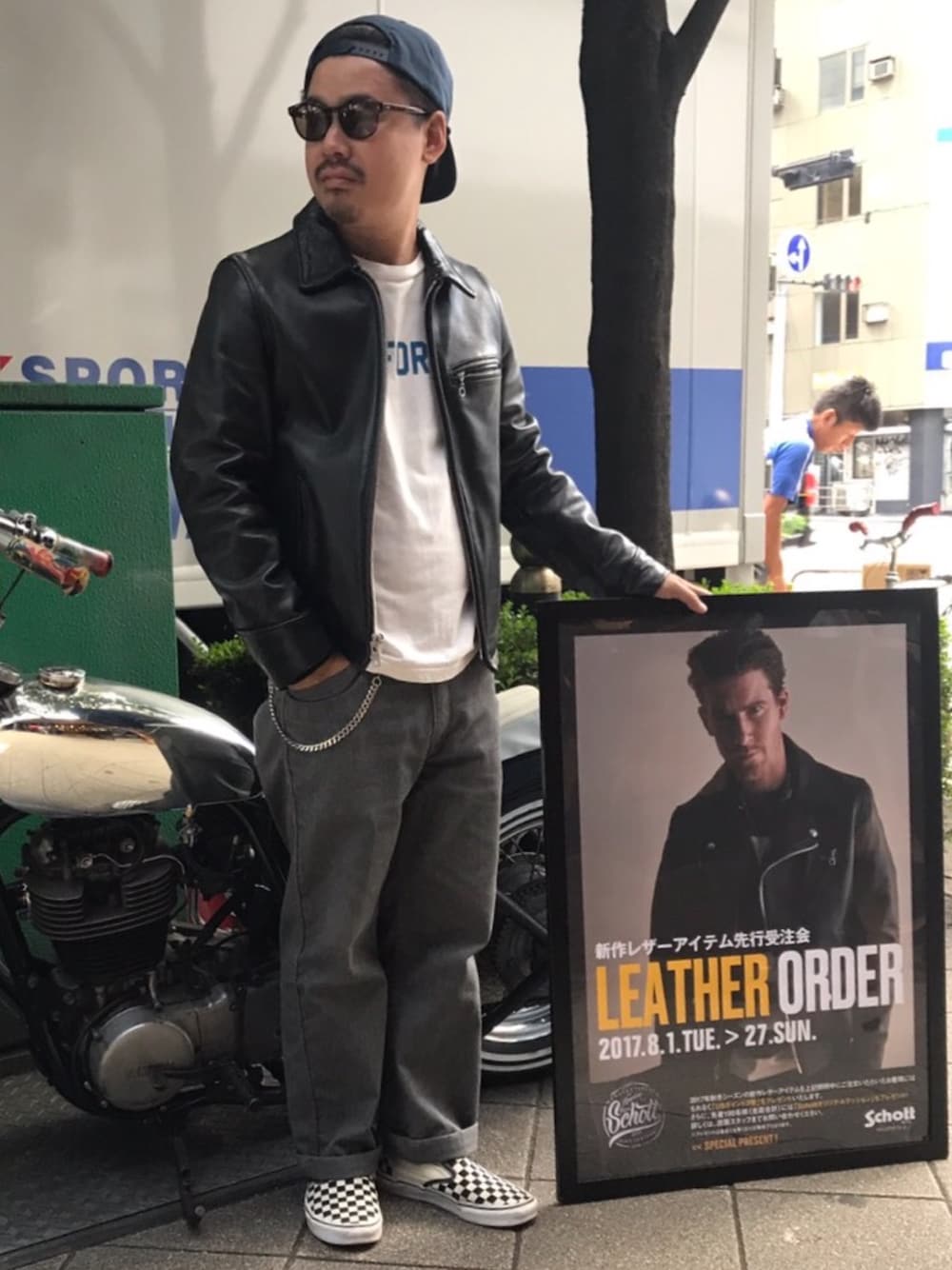 対面受け渡しあり】革ジャンschott673着画あり