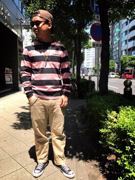 「schott（ショット）のSchott/ショット/URBAN CHINO PANTS/アーバン チノパンツ（チノパンツ）」を使った、wakiさん（メンズ・165cm）の夏コーディネート