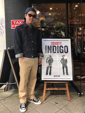 「schott（ショット）のSchott/ショット/URBAN CHINO PANTS/アーバン チノパンツ（チノパンツ）」を使った、wakiさん（メンズ・165cm）の秋コーディネート