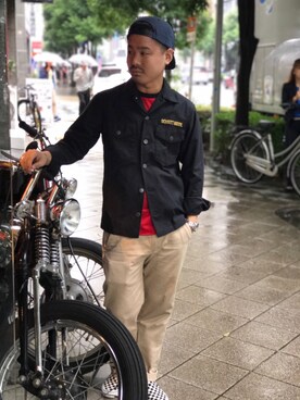 「schott（ショット）のSchott/ショット/URBAN CHINO PANTS/アーバン チノパンツ（チノパンツ）」を使った、wakiさん（メンズ・165cm）の秋コーディネート
