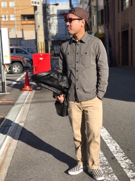 「schott（ショット）のSchott/ショット/URBAN CHINO PANTS/アーバン チノパンツ（チノパンツ）」を使った、wakiさん（メンズ・165cm）の秋コーディネート