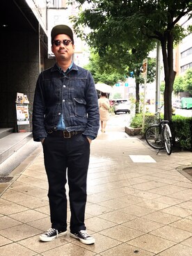 「schott（ショット）のSchott/ショット/URBAN CHINO PANTS/アーバン チノパンツ（チノパンツ）」を使った、wakiさん（メンズ・165cm）の秋コーディネート