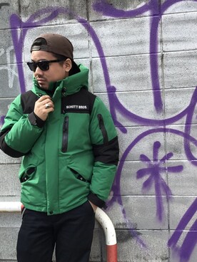 「schott（ショット）のSchott/ショット/2TONE SNORKEL DOWN PARKA/ツートーン シュノーケル ダウンパーカー（ダウンジャケット/コート）」を使った、wakiさん（メンズ・165cm）の秋コーディネート