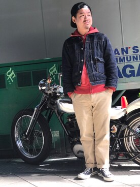「schott（ショット）のSchott/ショット/URBAN CHINO PANTS/アーバン チノパンツ（チノパンツ）」を使った、wakiさん（メンズ・165cm）の秋コーディネート