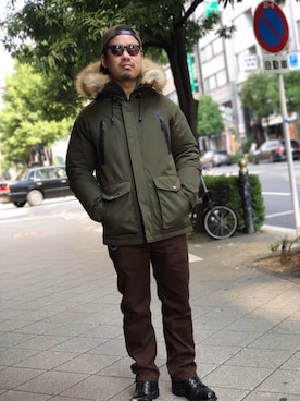 Schott シュノーケルダウンパーカー　ダウンジャケット　カーキ SCHOTT ショット SNORKEL DOWN PARKA シュノーケル フード ダウン