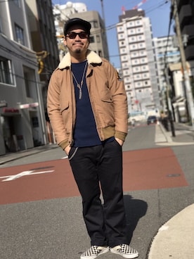 「schott（ショット）のSchott/ショット/URBAN CHINO PANTS/アーバン チノパンツ（チノパンツ）」を使った、wakiさん（メンズ・165cm）の秋コーディネート