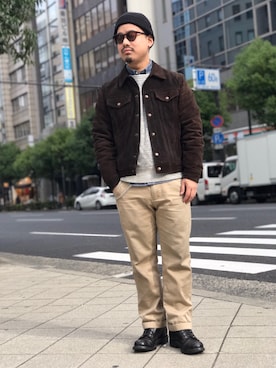 「schott（ショット）のSchott/ショット/URBAN CHINO PANTS/アーバン チノパンツ（チノパンツ）」を使った、wakiさん（メンズ・165cm）の秋コーディネート