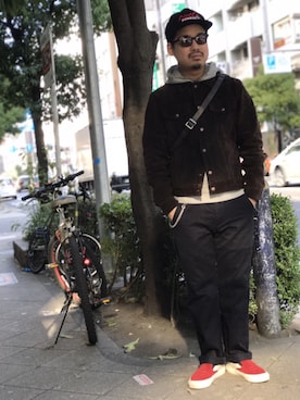 「schott（ショット）のSchott/ショット/URBAN CHINO PANTS/アーバン チノパンツ（チノパンツ）」を使った、wakiさん（メンズ・165cm）の冬コーディネート