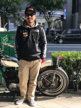 「schott（ショット）のSchott/ショット/URBAN CHINO PANTS/アーバン チノパンツ（チノパンツ）」を使った、wakiさん（メンズ・165cm）の冬コーディネート