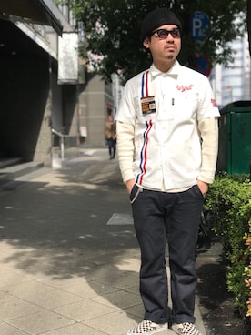 「schott（ショット）のSchott/ショット/URBAN CHINO PANTS/アーバン チノパンツ（チノパンツ）」を使った、wakiさん（メンズ・165cm）の春コーディネート