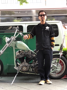 「schott（ショット）のSchott/ショット/URBAN CHINO PANTS/アーバン チノパンツ（チノパンツ）」を使った、wakiさん（メンズ・165cm）の春コーディネート