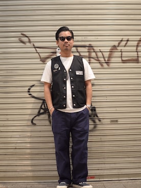 「schott（ショット）のSchott/ショット/ARMY FATIGUE PANTS/アーミー ファティーグ パンツ（その他パンツ）」を使った、wakiさん（メンズ・165cm）の夏コーディネート