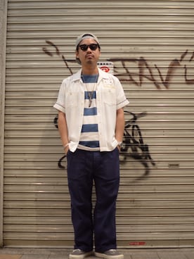 「schott（ショット）のSchott/ショット/ARMY FATIGUE PANTS/アーミー ファティーグ パンツ（その他パンツ）」を使った、wakiさん（メンズ・165cm）の夏コーディネート