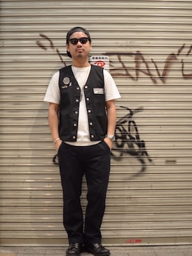 「schott（ショット）のSchott/ショット/URBAN CHINO PANTS/アーバン チノパンツ（チノパンツ）」を使った、wakiさん（メンズ・165cm）の夏コーディネート