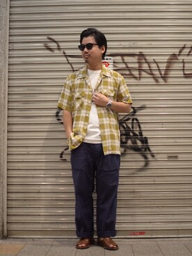 「schott（ショット）のSchott/ショット/ARMY FATIGUE PANTS/アーミー ファティーグ パンツ（その他パンツ）」を使った、wakiさん（メンズ・165cm）の夏コーディネート