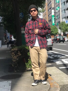 「schott（ショット）のSchott/ショット/URBAN CHINO PANTS/アーバン チノパンツ（チノパンツ）」を使った、wakiさん（メンズ・165cm）の秋コーディネート
