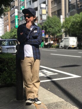 「schott（ショット）のSchott/ショット/URBAN CHINO PANTS/アーバン チノパンツ（チノパンツ）」を使った、wakiさん（メンズ・165cm）の秋コーディネート