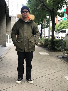 「schott（ショット）のSchott/ショット/URBAN CHINO PANTS/アーバン チノパンツ（チノパンツ）」を使った、wakiさん（メンズ・165cm）の冬コーディネート