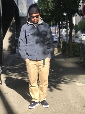 「schott（ショット）のSchott/ショット/URBAN CHINO PANTS/アーバン チノパンツ（チノパンツ）」を使った、wakiさん（メンズ・165cm）の冬コーディネート