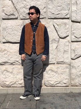 「アイテム（デニムジャケット）」を使った、wakiさん（メンズ・165cm・20代）の春コーディネート