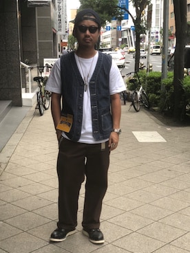 「アイテム（チノパンツ）」を使った、wakiさん（メンズ・165cm・20代）の夏コーディネート