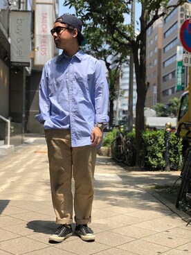 「schott（ショット）のSchott/ショット/URBAN CHINO PANTS/アーバン チノパンツ（チノパンツ）」を使った、wakiさん（メンズ・165cm）の夏コーディネート