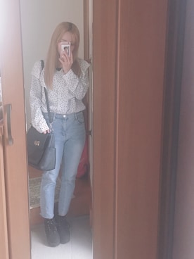 「しまむら（シマムラ）のアイテム（ブーティ）」を使った、snさん（レディース・153cm）の春コーディネート