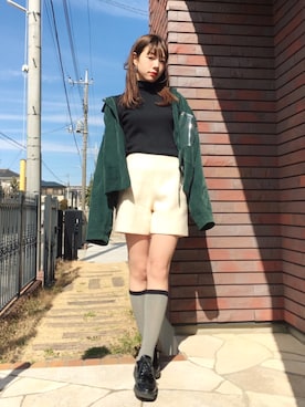 「MM6 Maison Margiela（ｴﾑｴﾑｼｯｸｽ ﾒｿﾞﾝ ﾏﾙｼﾞｪﾗ）のアイテム（ジャケット/アウター）」を使った、山口真帆さん（レディース・161cm）の冬コーディネート