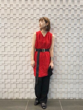 「黒パンツ」｜山口真帆さん（レディース・162cm）の秋コーディネート