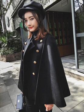 「アイテム（ポンチョ）」を使った、本小姐的哥哥叫饭团さん（レディース・173cm・20代）の秋コーディネート