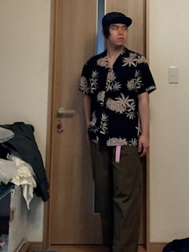 「レーヨンシャツ」｜「アイテム（キャップ）」を使った、Masa Inagakiさん（メンズ・165cm）の春コーディネート