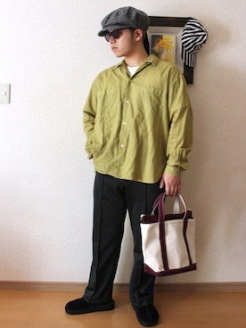 「UNIQLO U」｜「アイテム（キャスケット）」を使った、Masa Inagakiさん（メンズ・165cm）の秋コーディネート