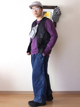 「Scye（サイ）のアイテム（Tシャツ/カットソー）」を使った、Masa Inagakiさん（メンズ・165cm）の秋コーディネート