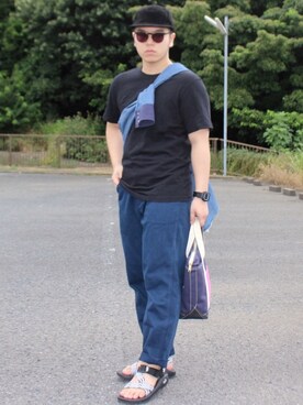 「Hender Scheme（エンダースキーマ）のアイテム（キャップ）」を使った、Masa Inagakiさん（メンズ・165cm）の夏コーディネート