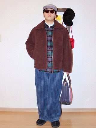 Masa Inagaki使用「ユニクロ（フリースジャケット（長袖））」的時尚穿搭