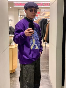「URBAN RESEARCH（アーバンリサーチ）のアイテム（ハンチング/ベレー帽）」を使った、Masa Inagakiさん（メンズ・165cm）の冬コーディネート