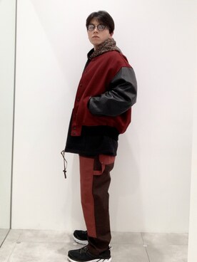 「SKOOKUM（スクーカム）のアイテム（ブルゾン）」を使った、Masa Inagakiさん（メンズ・165cm）の冬コーディネート