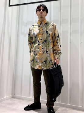 「ボタンダウンシャツ」｜「アイテム（スリッポン）」を使った、Masa Inagakiさん（メンズ・165cm）の夏コーディネート