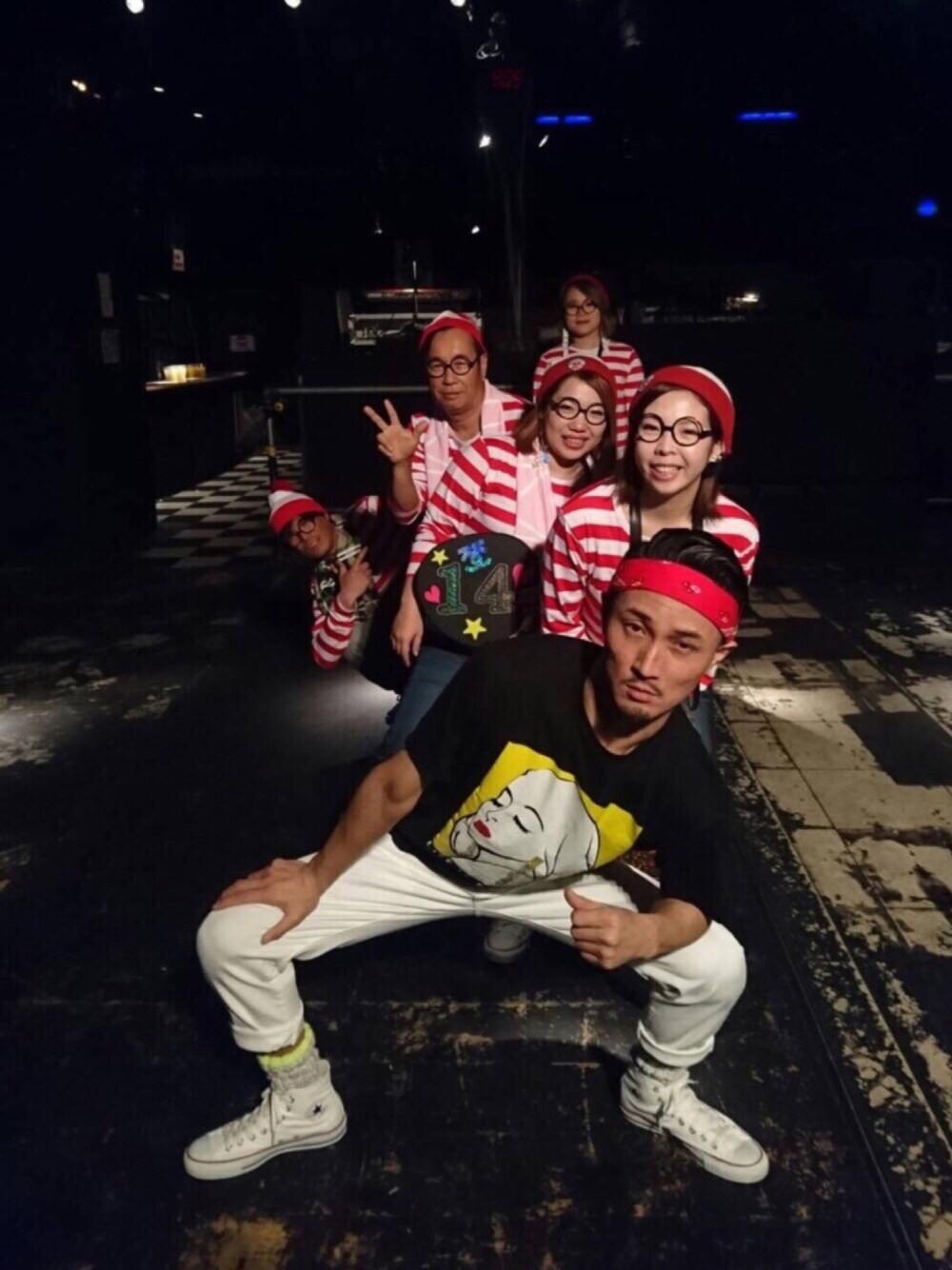 「MINMI、LIVE、宮崎ツアー、忍法シャナナナナナ…、LIVEコーデ」｜「通販のウォーリー3点セットwの通販のウォーリー3点セットw（Tシャツ/カットソー、レッド系）」を使った、海の家さん（メンズ・172cm）の冬コーディネートの1枚目の写真