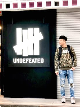 「AAPE BY A BATHING APE（エーエイプバイアベイシングエイプ）のアイテム（ジャージ）」を使った、Supreme#Elson_Chuさん（メンズ・171cm）の冬コーディネート