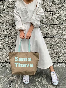 「キャンバストート」｜SamanthaThavasaZOZOTOWN店さん（レディース・158cm）の冬コーディネート