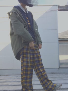 「chuu（チュー）のアイテム（ジャケット/アウター）」を使った、ぽん(18)さん（レディース・163cm）の冬コーディネート