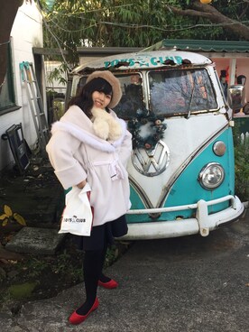 「スナイデル」｜「アイテム（その他アウター）」を使った、すすさん（レディース・159cm）の冬コーディネート