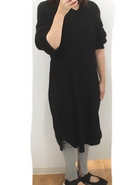 「GU（ジーユー）のアイテム（ワンピース/ドレス、ブラック系）」を使った、YUKIさん（レディース）の秋コーディネート