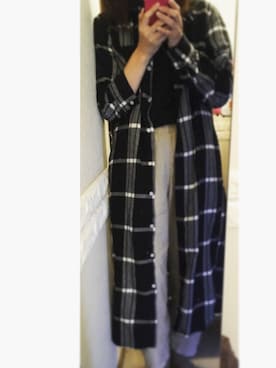 「e-zakkamania stores（イーザッカマニアストアーズ）のアイテム（シャツワンピース、ブラック系）」を使った、YUKIさん（レディース）の秋コーディネート