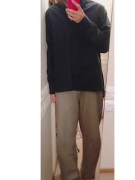 「UNIQLO（ユニクロ）のアイテム（シャツ/ブラウス、ブルー系）」を使った、YUKIさん（レディース）の秋コーディネート