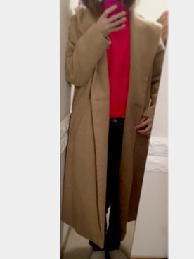 「AMERICAN HOLIC（アメリカンホリック）のフーディッドガウンコート（ダウンジャケット/コート、ベージュ系）」を使った、YUKIさん（レディース）の冬コーディネート