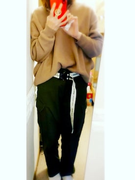 「SENSE OF PLACE by URBAN RESEARCH（センスオブプレイスバイアーバンリサーチ）のアイテム（ニット/セーター、ベージュ系）」を使った、YUKIさん（レディース）の冬コーディネート