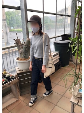 「セントジェームス」｜「アイテム（帽子）」を使った、mimoさん（レディース・158cm）の春コーディネート