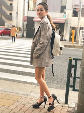 「RESEXXY（リゼクシー）のアイテム（テーラードジャケット）」を使った、RESEXXYさん（レディース・158cm）の冬コーディネート